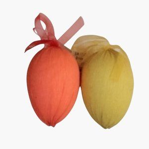 Crepe Paper Easter Egg Ornaments Large Orange Yellow Hanging Party Decoration
